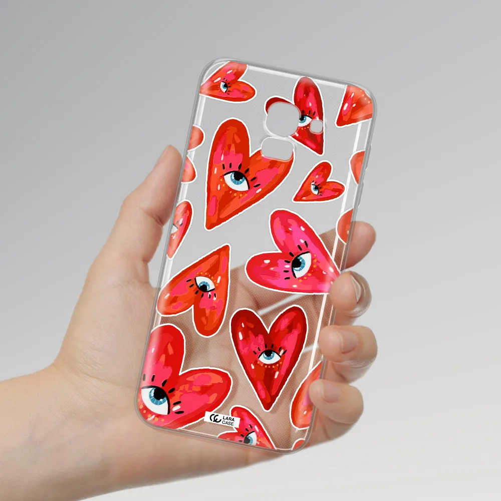 Evil Eye Heart Samsung J6 Clear TPU Case