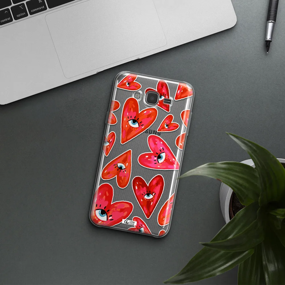 Evil Eye Heart Samsung J7 Clear TPU Case