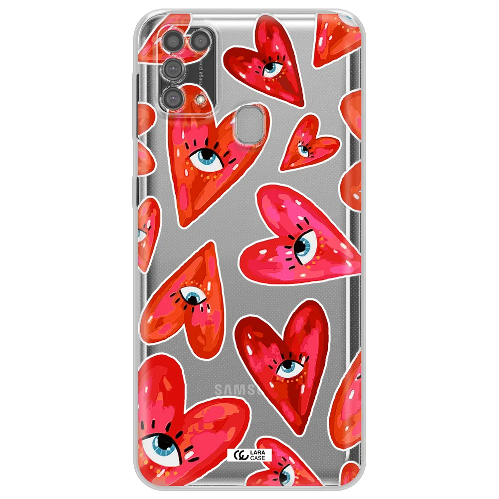 Evil Eye Heart Samsung M31 Clear TPU Case