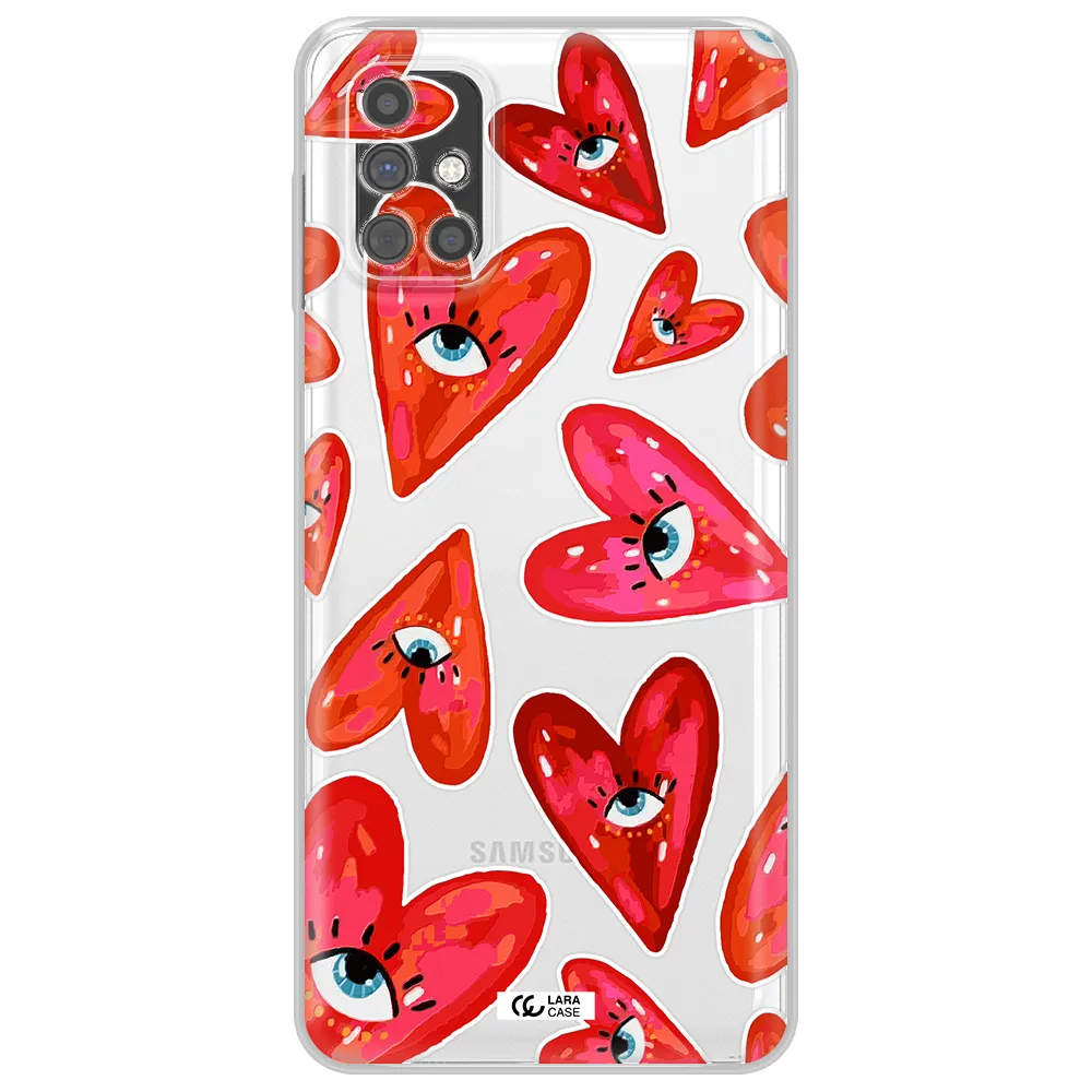 Evil Eye Heart Samsung M51 Clear TPU Case