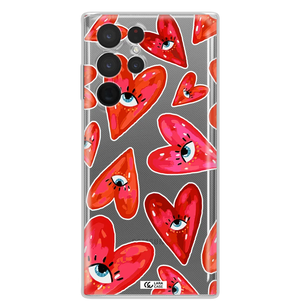 Evil Eye Heart Samsung S 22 Ultra Clear TPU Case