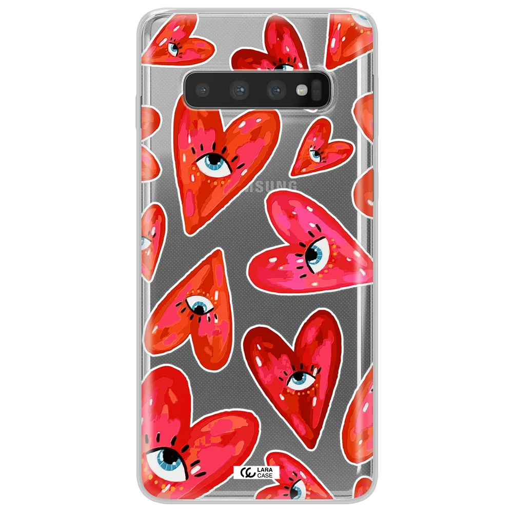 Evil Eye Heart Samsung S10 Clear TPU Case