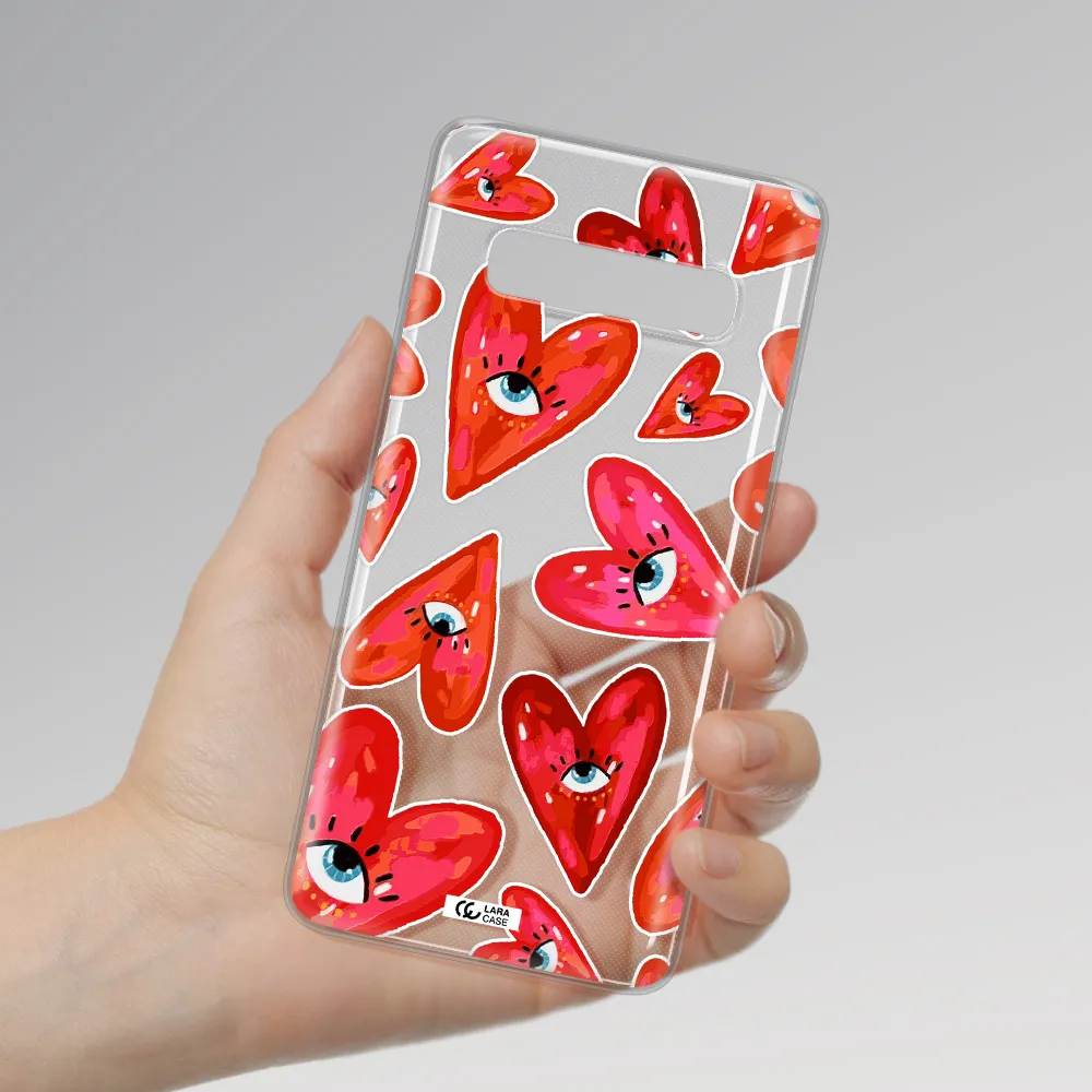 Evil Eye Heart Samsung S10 Clear TPU Case