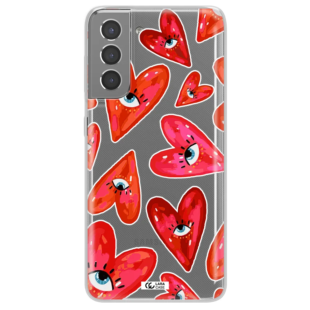 Evil Eye Heart Samsung S21 Plus Clear TPU Case