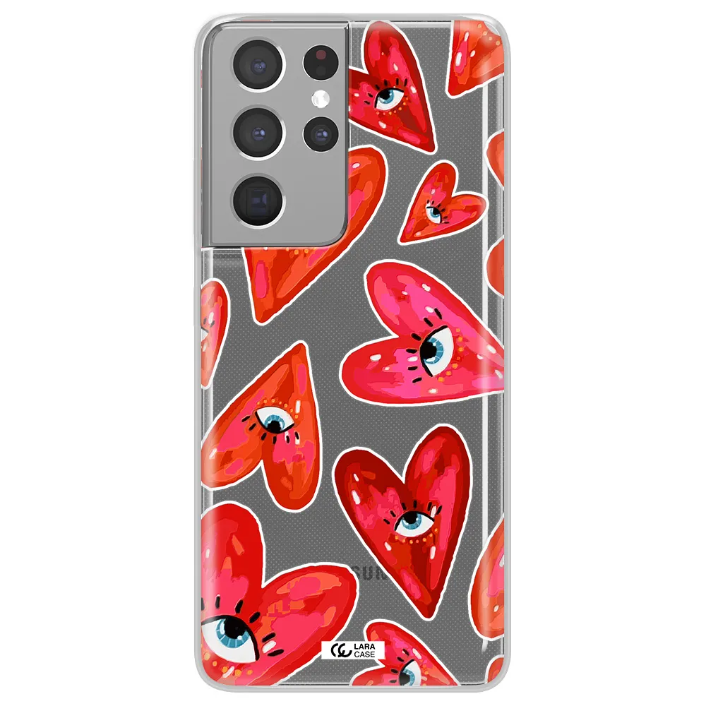 Evil Eye Heart Samsung S21 Ultra Clear TPU Case