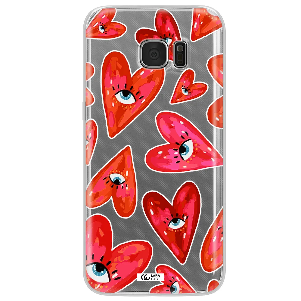 Evil Eye Heart Samsung S7 Edge Clear TPU Case