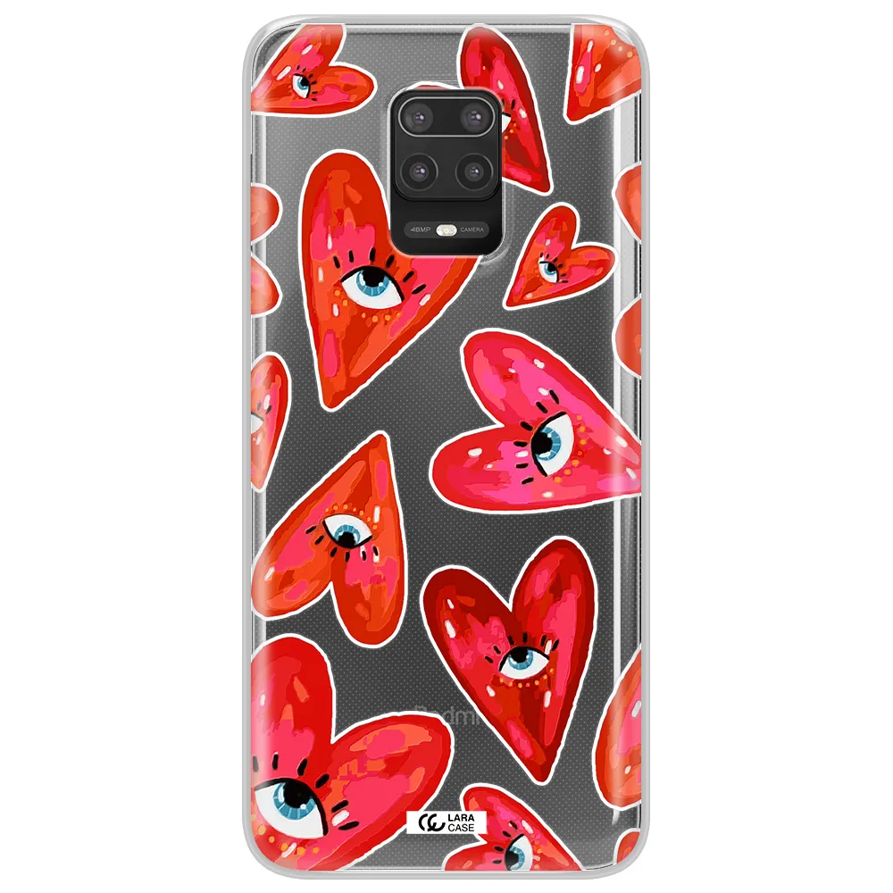 Evil Eye Heart Xiaomi Note 9S Clear TPU Case