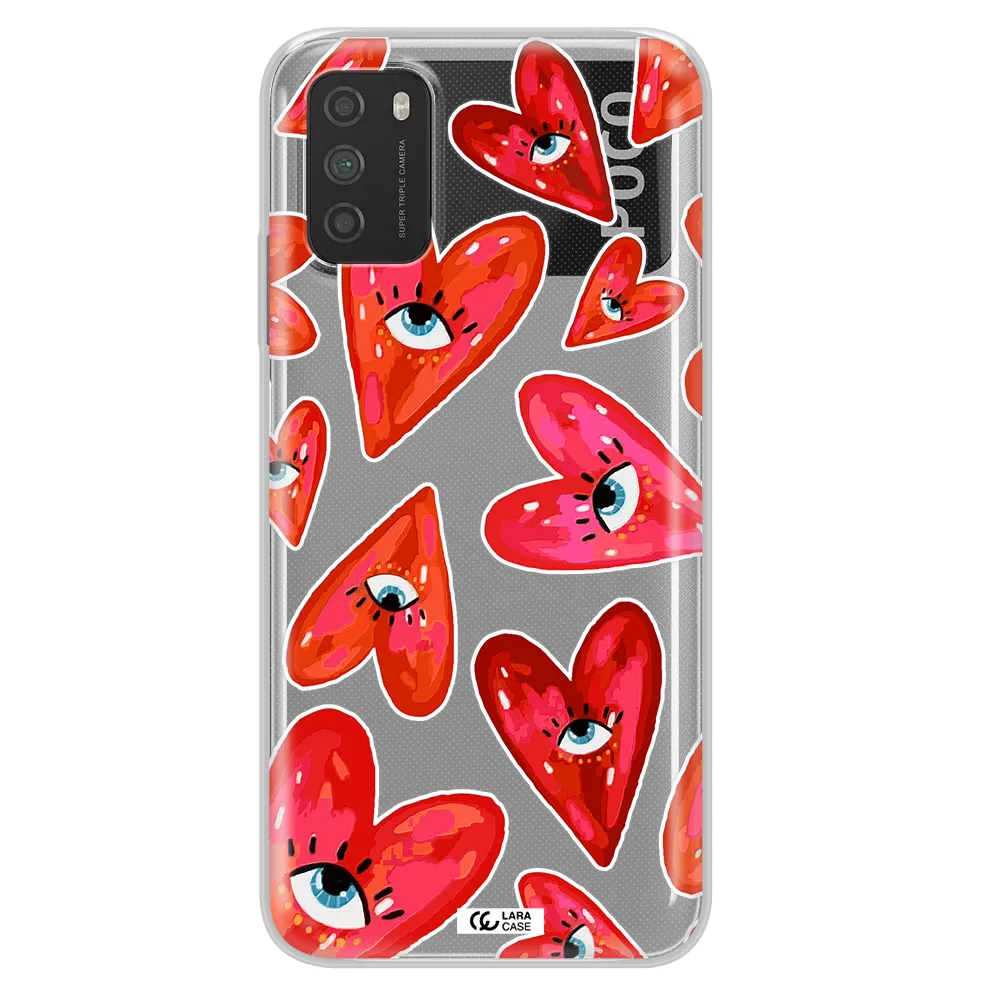 Evil Eye Heart Xiaomi Poco M3 Clear TPU Case