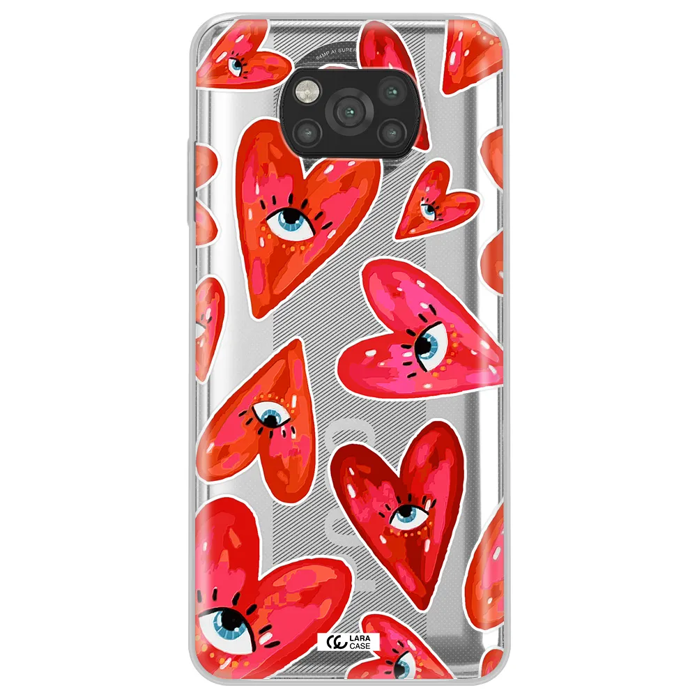 Evil Eye Heart Xiaomi Poco X3 Clear TPU Case