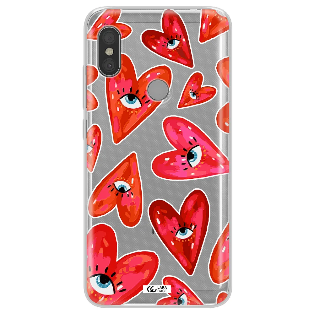 Evil Eye Heart Xiaomi Redmi Note 6 Pro Clear TPU Case