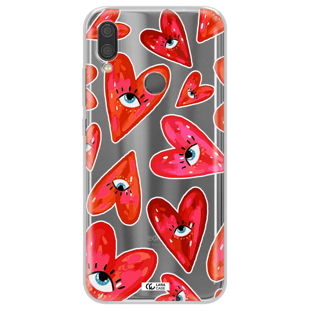 Evil Eye Heart Xiaomi Redmi Note 7 Clear TPU Case