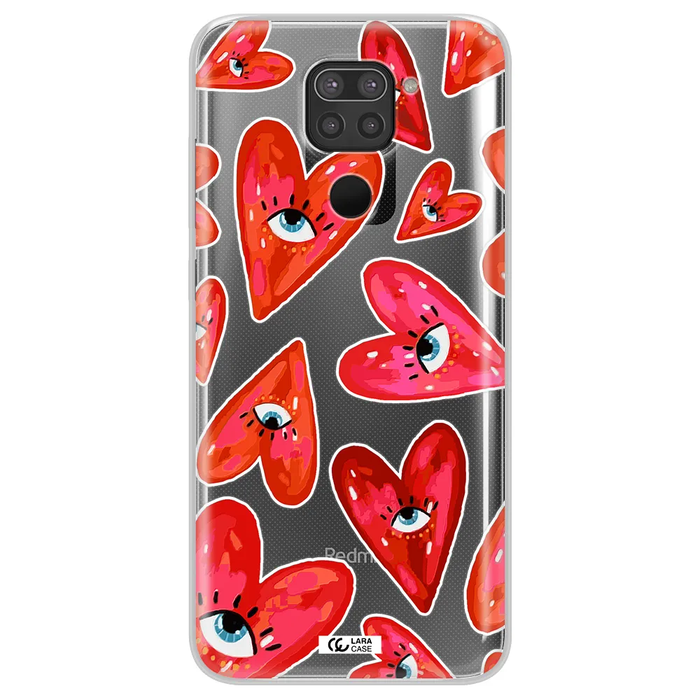 Evil Eye Heart Xiaomi Redmi Note 9 Clear TPU Case