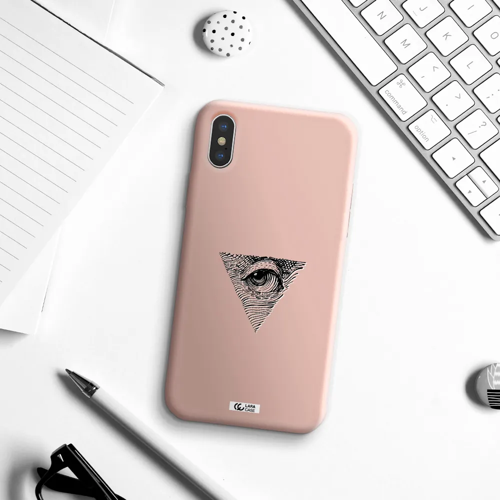 Franklin Eye Apple iPhone X Silicone pastel pink Case