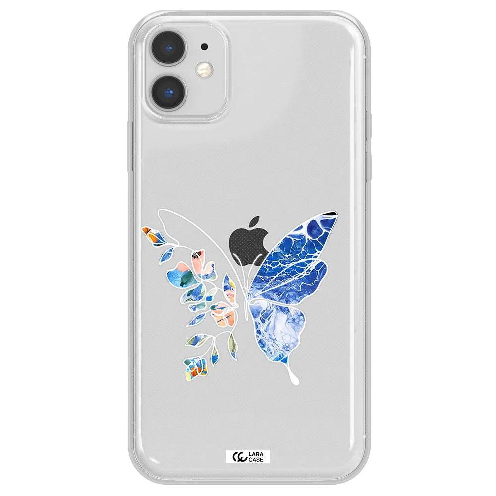 Line Butterfly Apple iPhone 11 Clear TPU Case