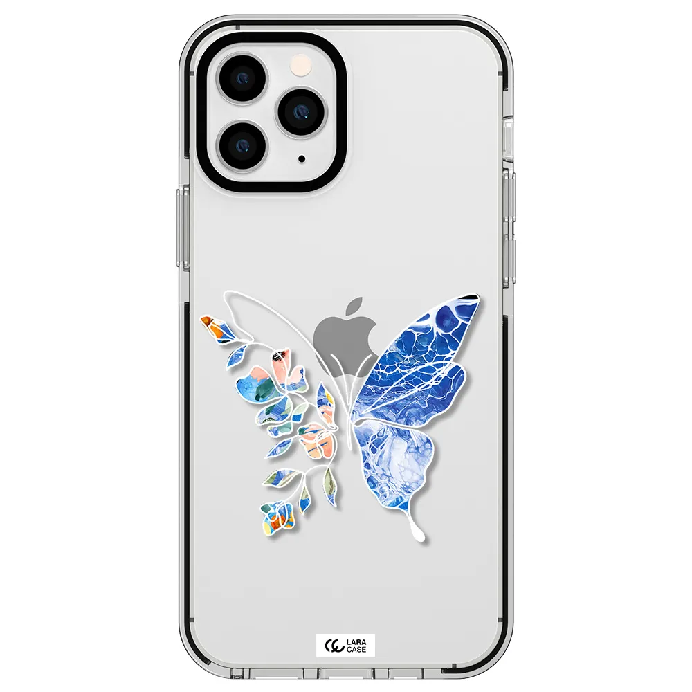 Line Butterfly Apple iPhone 11 pro impact black border Case