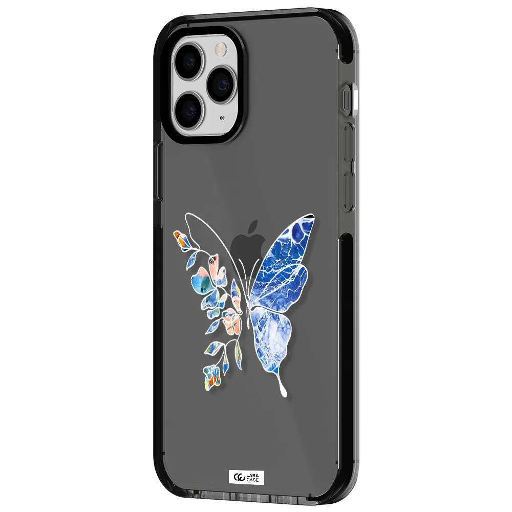 Line Butterfly Apple iPhone 11 pro impact Smoke Black Case