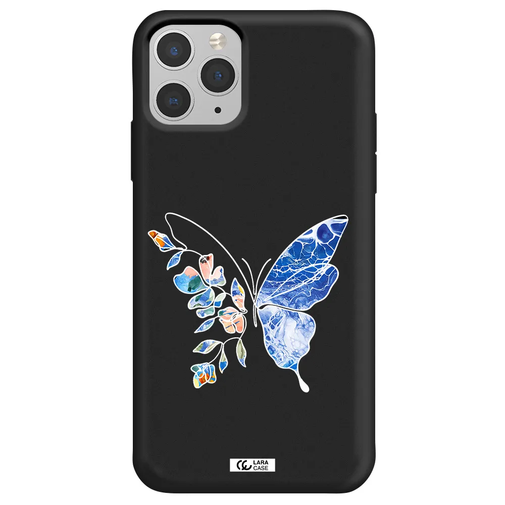 Line Butterfly Apple iPhone 11 pro max Silicone black Case