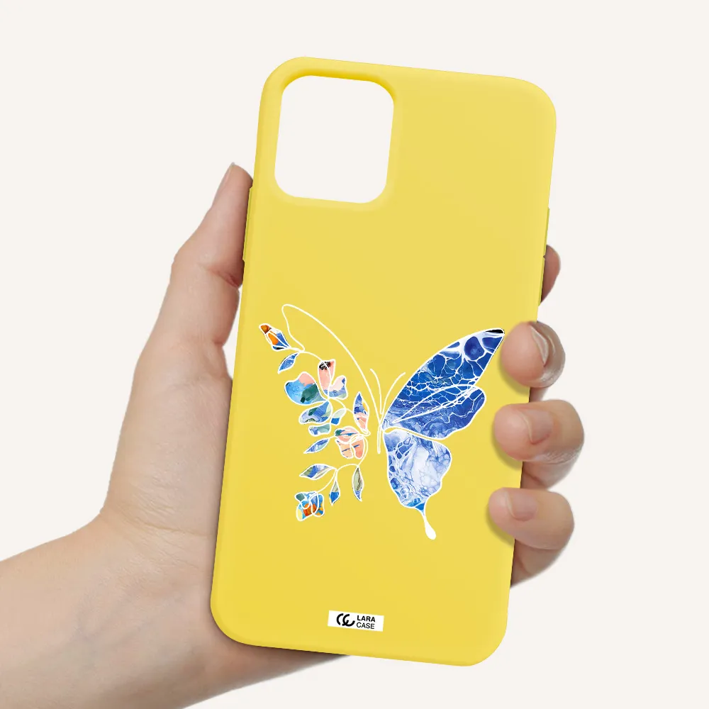 Line Butterfly Apple iPhone 11 pro Silicone canary yellow Case