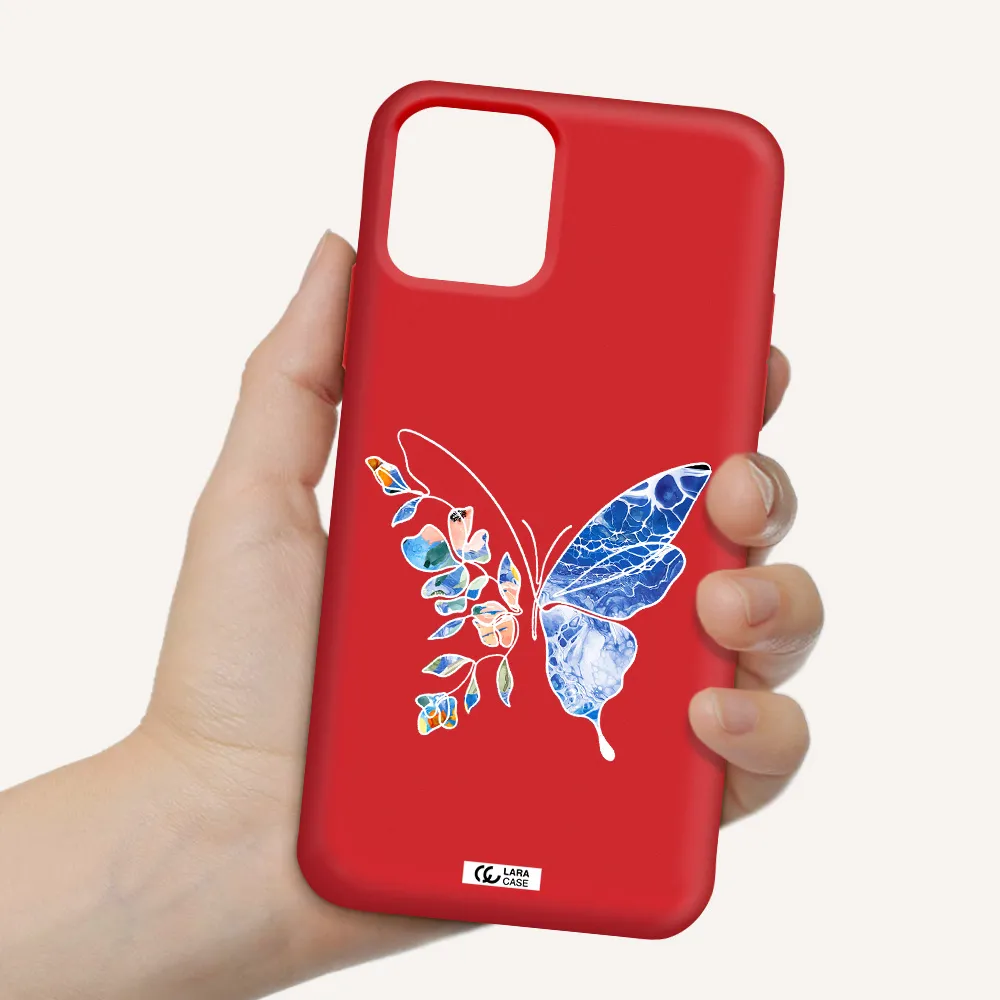 Line Butterfly Apple iPhone 11 pro Silicone Imperial Red Case