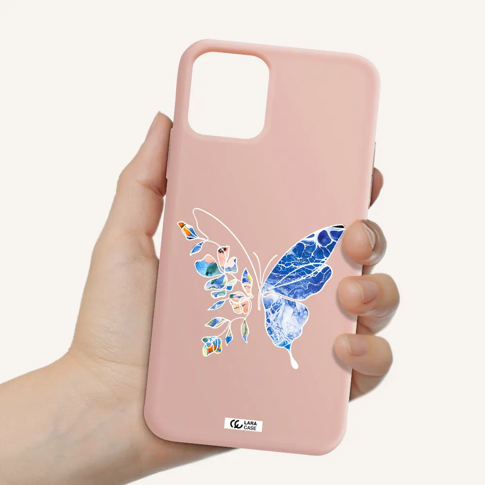Line Butterfly Apple iPhone 11 pro Silicone pastel pink Case