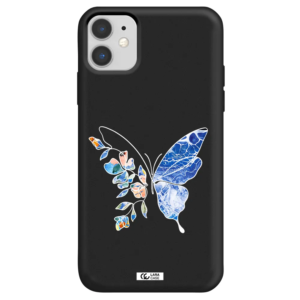 Line Butterfly Apple iPhone 11 Silicone black Case