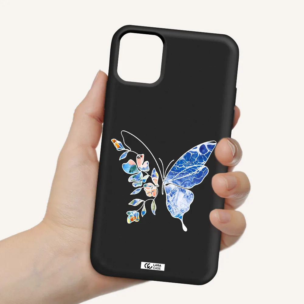 Line Butterfly Apple iPhone 11 Silicone black Case