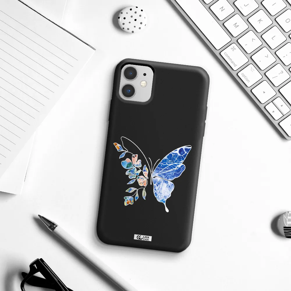 Line Butterfly Apple iPhone 11 Silicone black Case