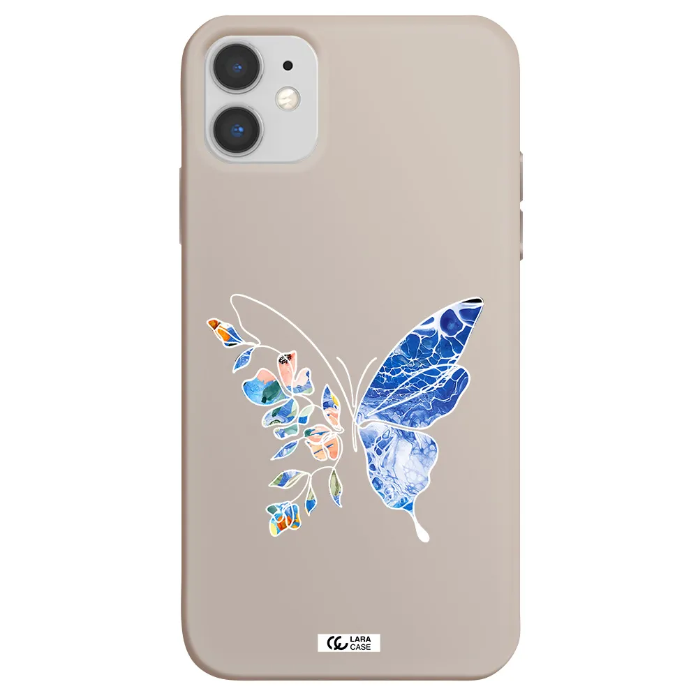 Line Butterfly Apple iPhone 11 Silicone Stone Case