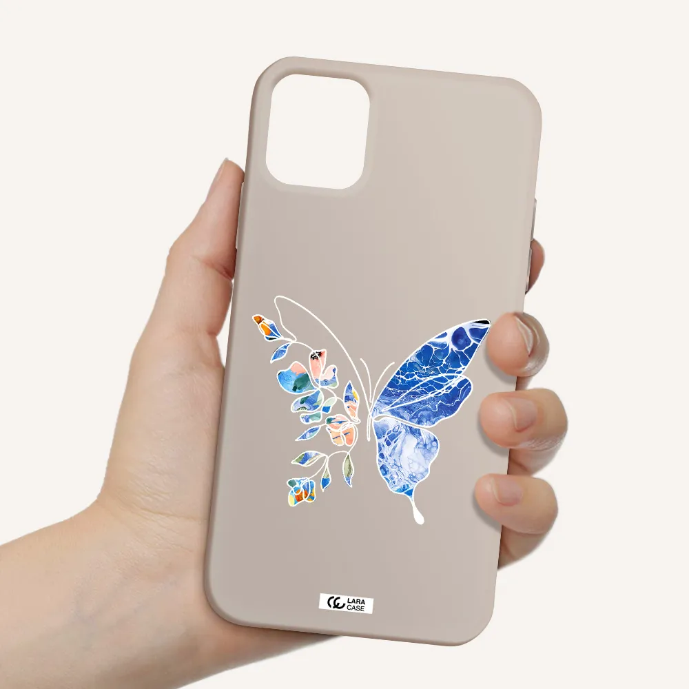 Line Butterfly Apple iPhone 11 Silicone Stone Case