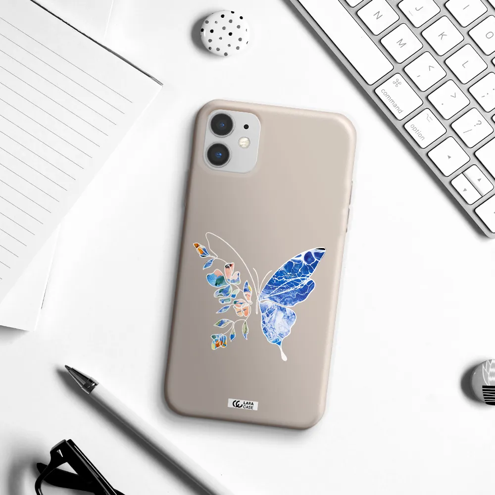 Line Butterfly Apple iPhone 11 Silicone Stone Case