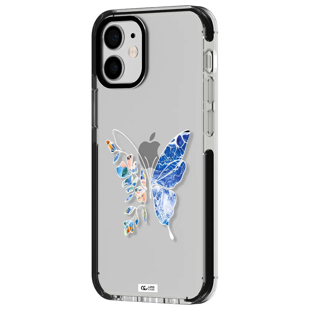 Line Butterfly Apple iPhone 12 mini impact black border Case