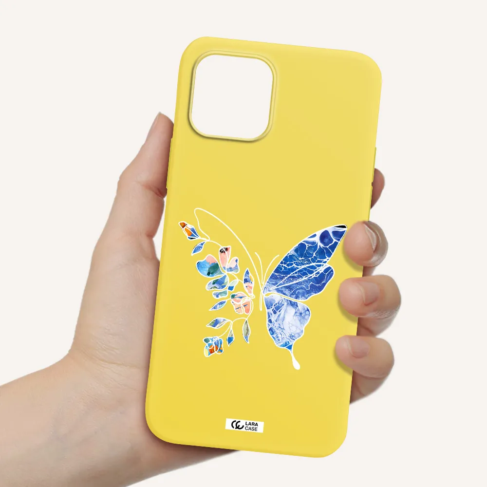 Line Butterfly Apple iPhone 12 mini Silicone canary yellow Case