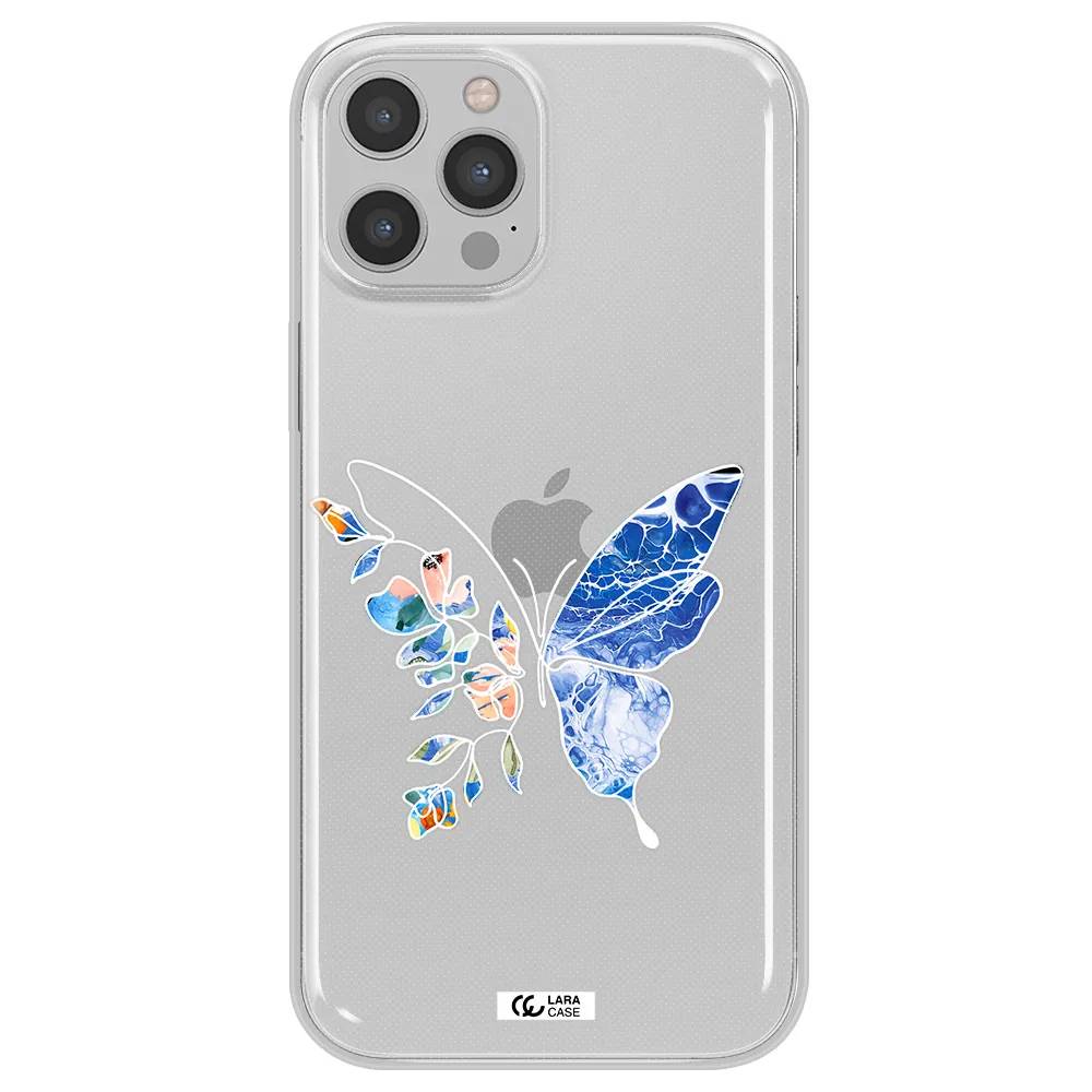 Line Butterfly Apple iPhone 12 pro Clear TPU Case