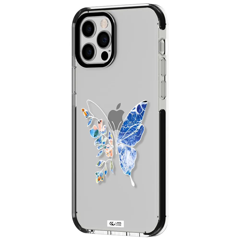 Line Butterfly Apple iPhone 12 pro impact black border Case