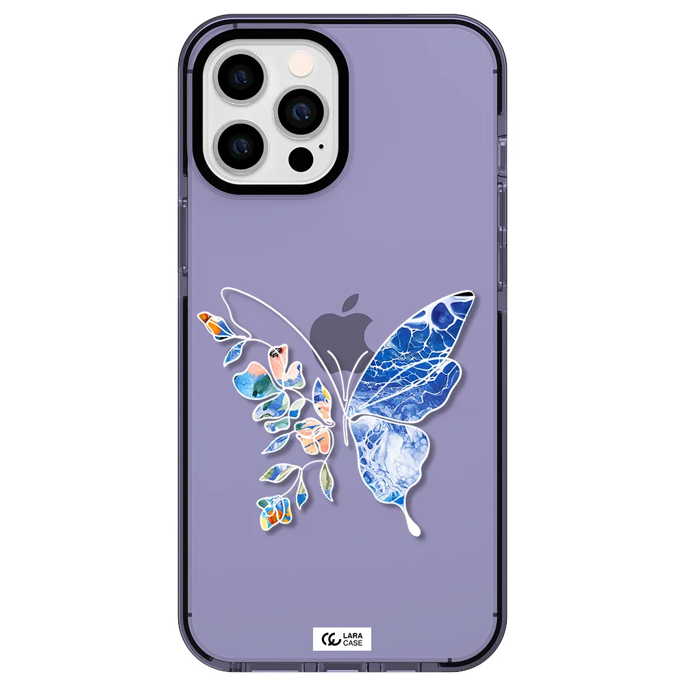 Line Butterfly Apple iPhone 12 pro max impact Lilac Case