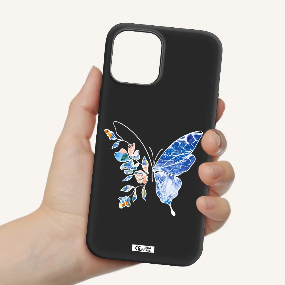 Line Butterfly Apple iPhone 12 pro Silicone black Case