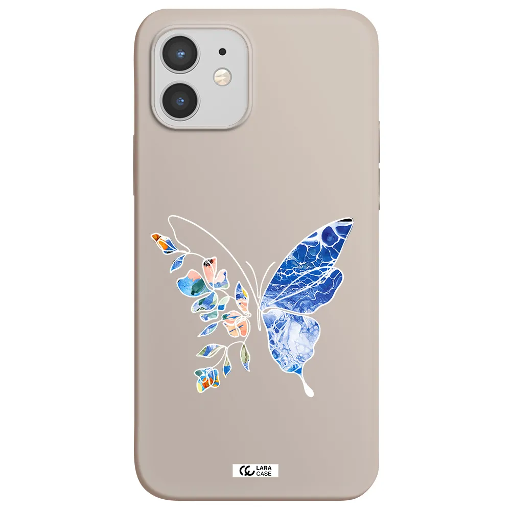 Line Butterfly Apple iPhone 12 Silicone Stone Case