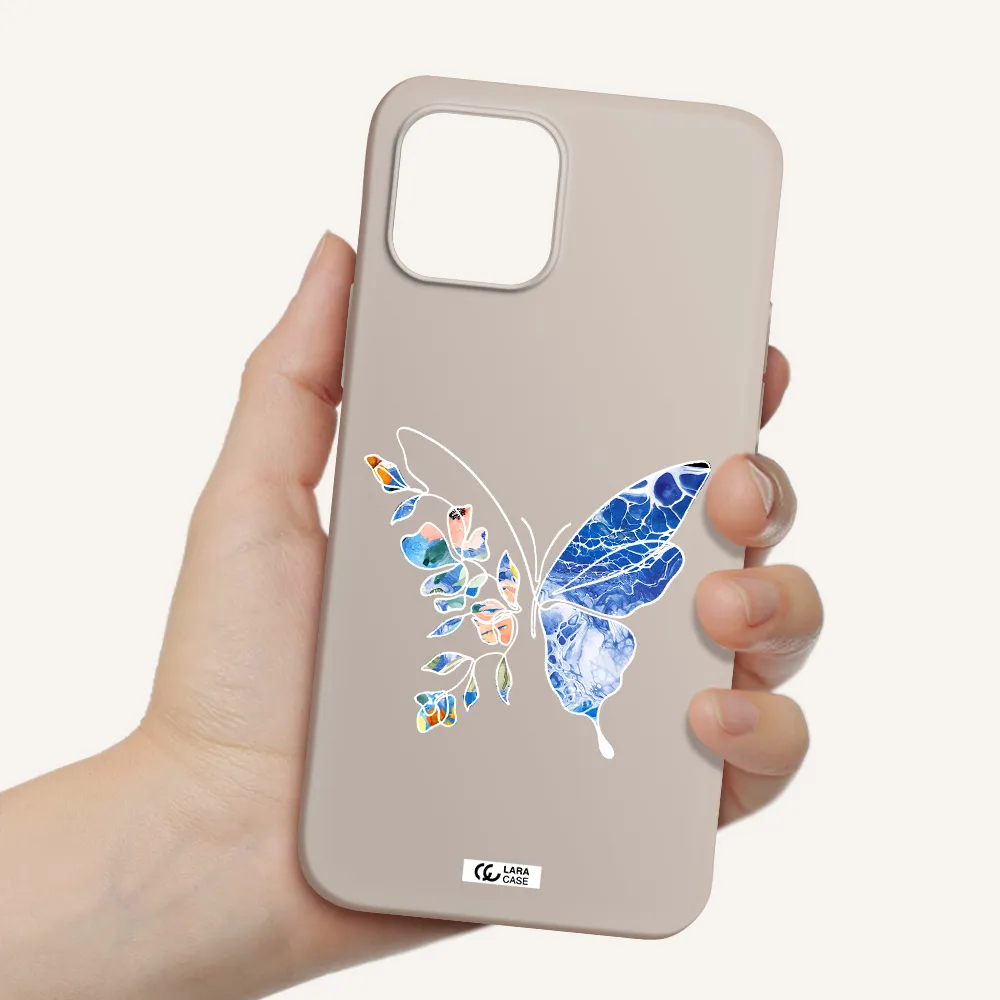 Line Butterfly Apple iPhone 12 Silicone Stone Case
