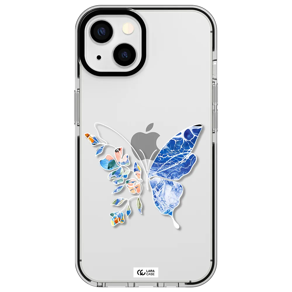 Line Butterfly Apple iPhone 13 impact black border Case