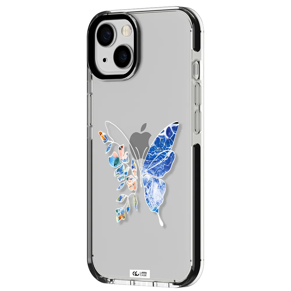 Line Butterfly Apple iPhone 13 impact black border Case