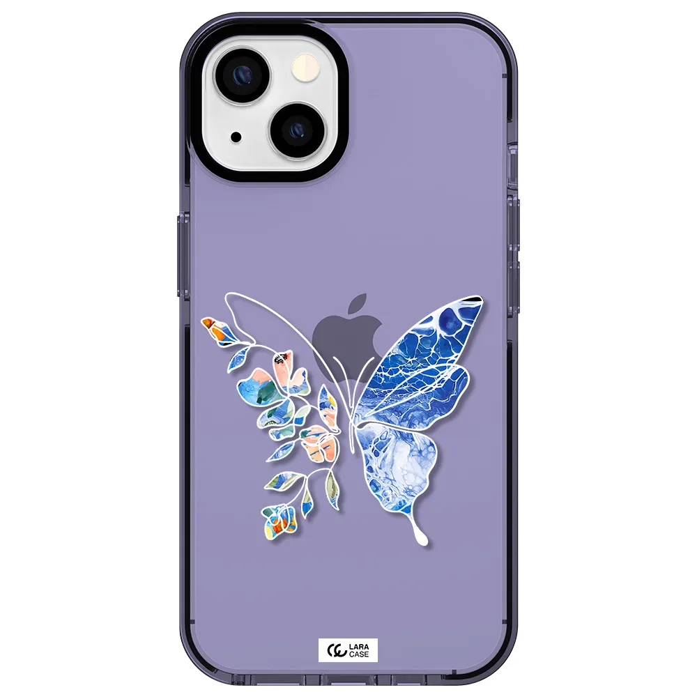 Line Butterfly Apple iPhone 13 impact Lilac Case
