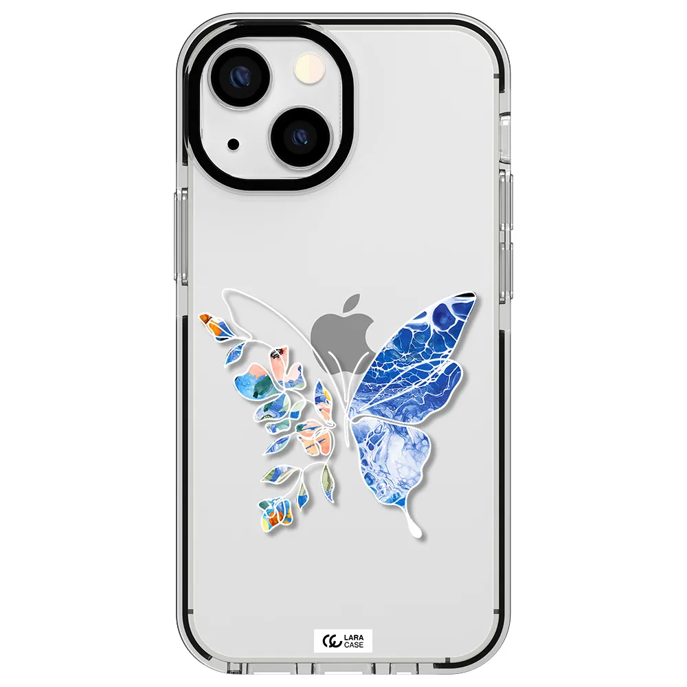 Line Butterfly Apple iPhone 13 mini impact black border Case