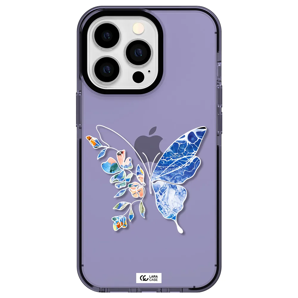 Line Butterfly Apple iPhone 13 Pro impact Lilac Case
