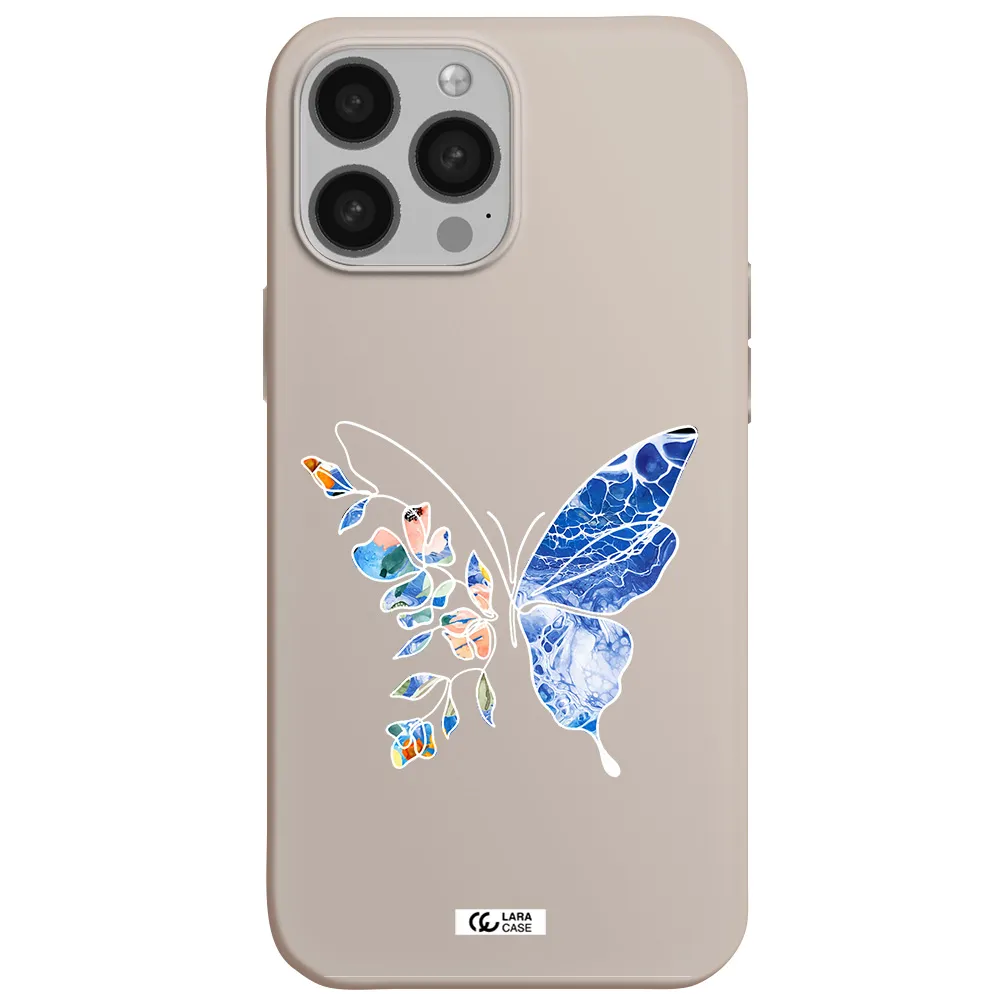 Line Butterfly Apple iPhone 13 Pro Max Silicone Stone Case