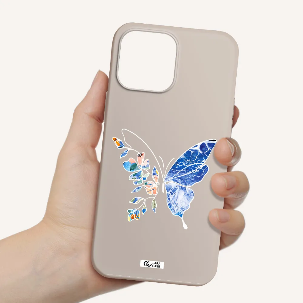 Line Butterfly Apple iPhone 13 Pro Max Silicone Stone Case
