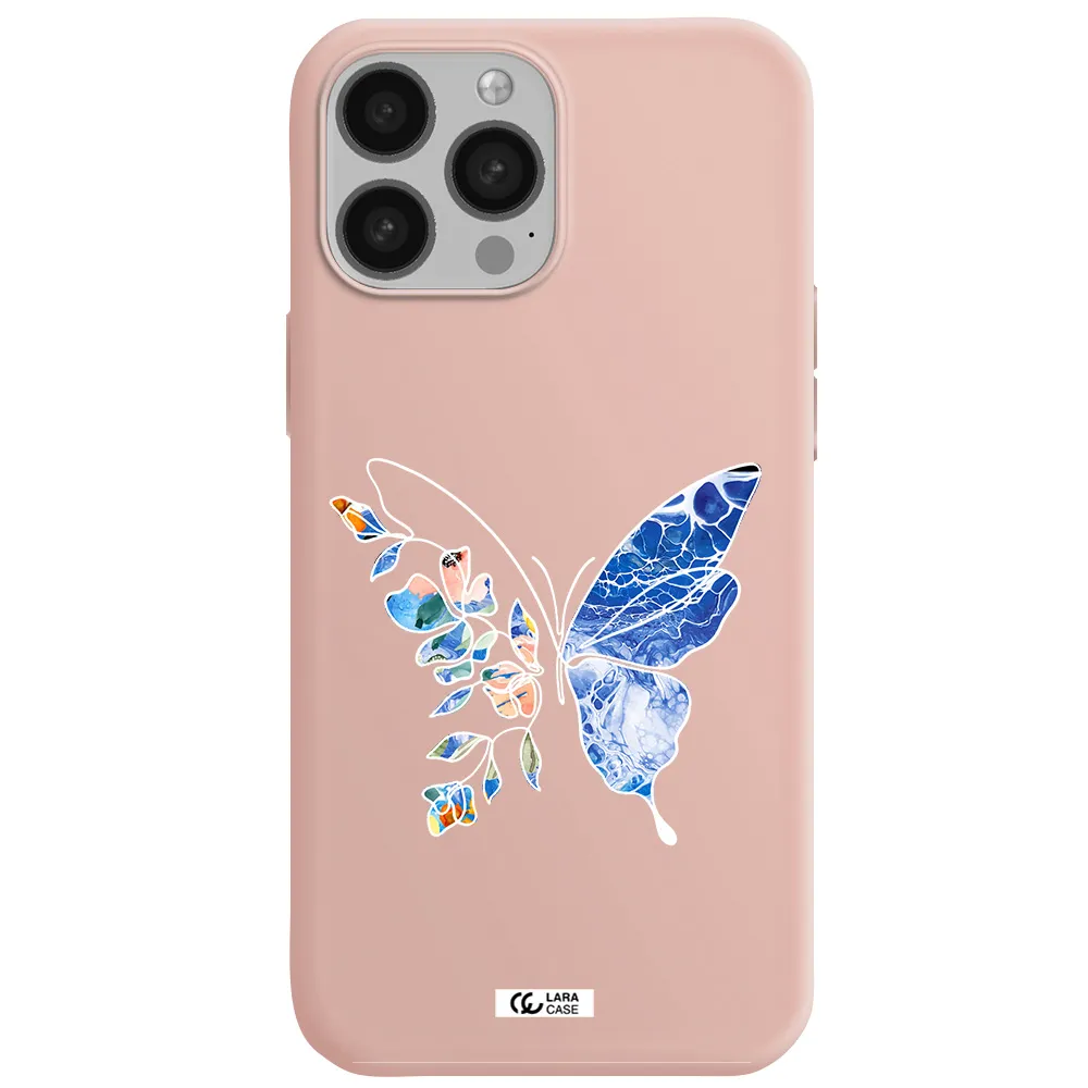 Line Butterfly Apple iPhone 13 Pro Silicone pastel pink Case