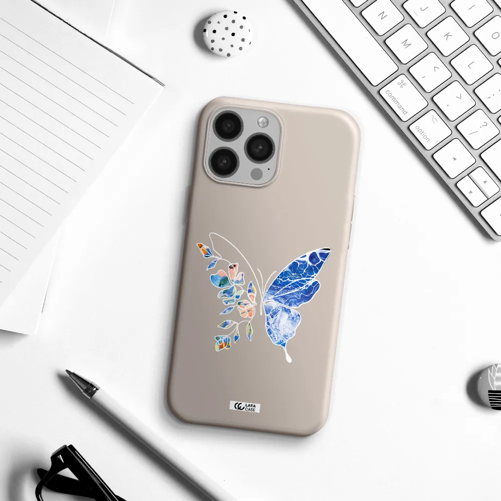 Line Butterfly Apple iPhone 13 Pro Silicone Stone Case