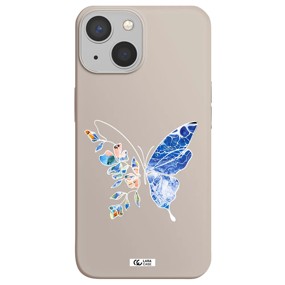 Line Butterfly Apple iPhone 13 Silicone Stone Case