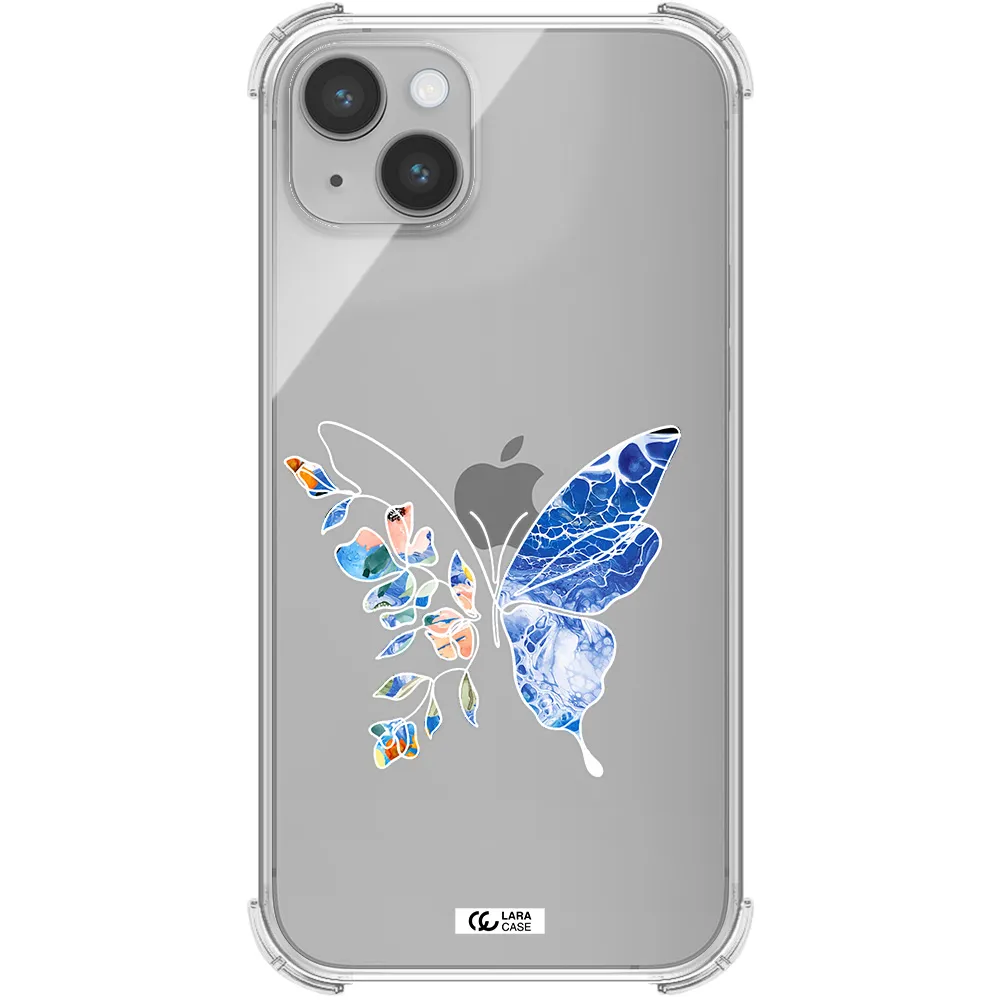 Line Butterfly Apple iPhone 14 Clear PC Case