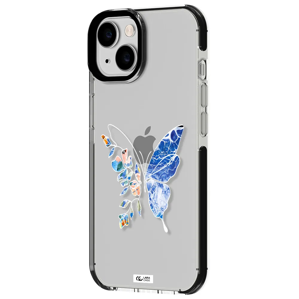 Line Butterfly Apple iPhone 14 impact black border Case